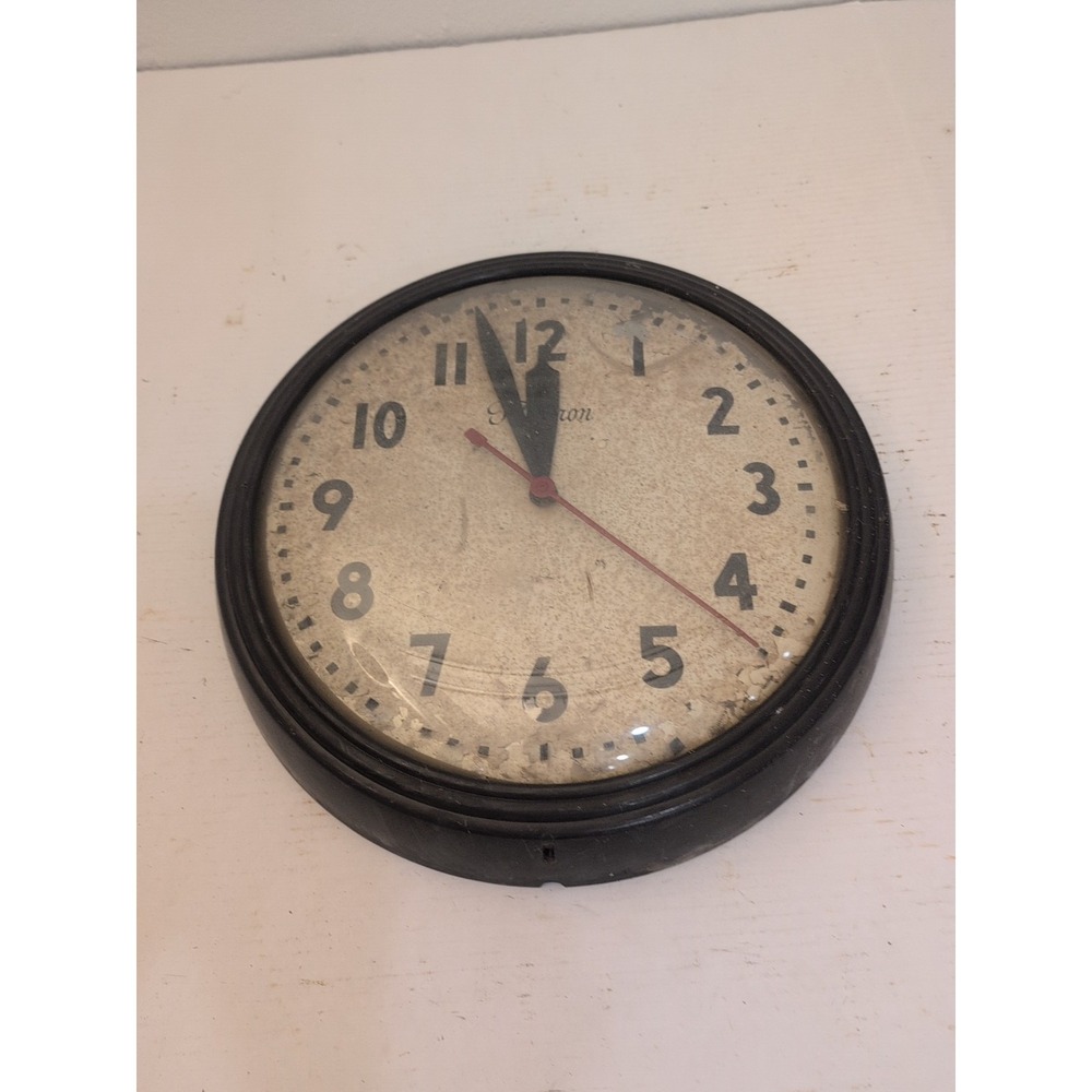 TELECHRON  GE 1H912 COMMERCIAL WALL CLOCK Vintage